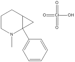 Molecular Structure of 112451-00-0 (2-Azabicyclo[4.1.0]heptane, 2-methyl-1-phenyl-, perchlorate)